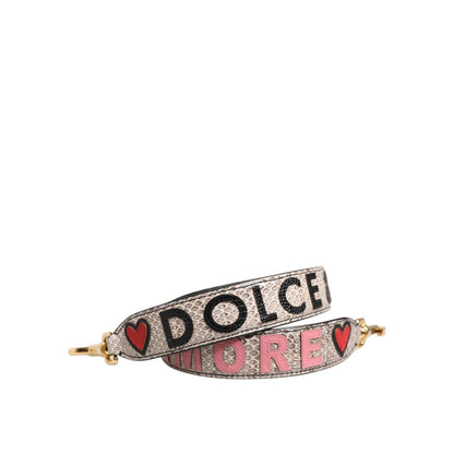 Dolce & Gabbana Multicolor DG AMORE Patch Bag Accessory Shoulder Strap 1728,67345645728,Bags,Dolce & Gabbana,Leather Accessories - Women - Bags,Material: 90% Ayers 10% Calfskin,New with tags,Shoulder Straps - Bags,Women,Women - Bags
