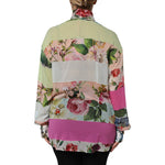 Dolce & Gabbana Multicolor Floral Patchwork Ascot Collar Top back view