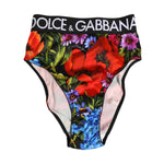 Dolce & Gabbana Multicolor Floral Print High Waist Panty Underwear with bold floral design.