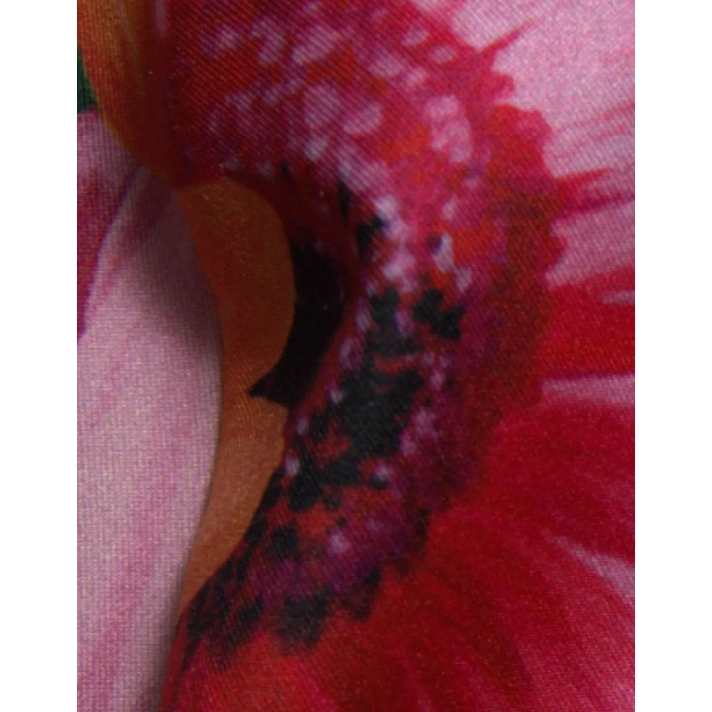 Close-up of Dolce & Gabbana Multicolor Floral Print Sheath Mini Dress fabric pattern.