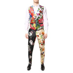 Dolce & Gabbana Multicolor Floral SICILIA Silk 3 Piece Suit featuring vibrant floral patterns.