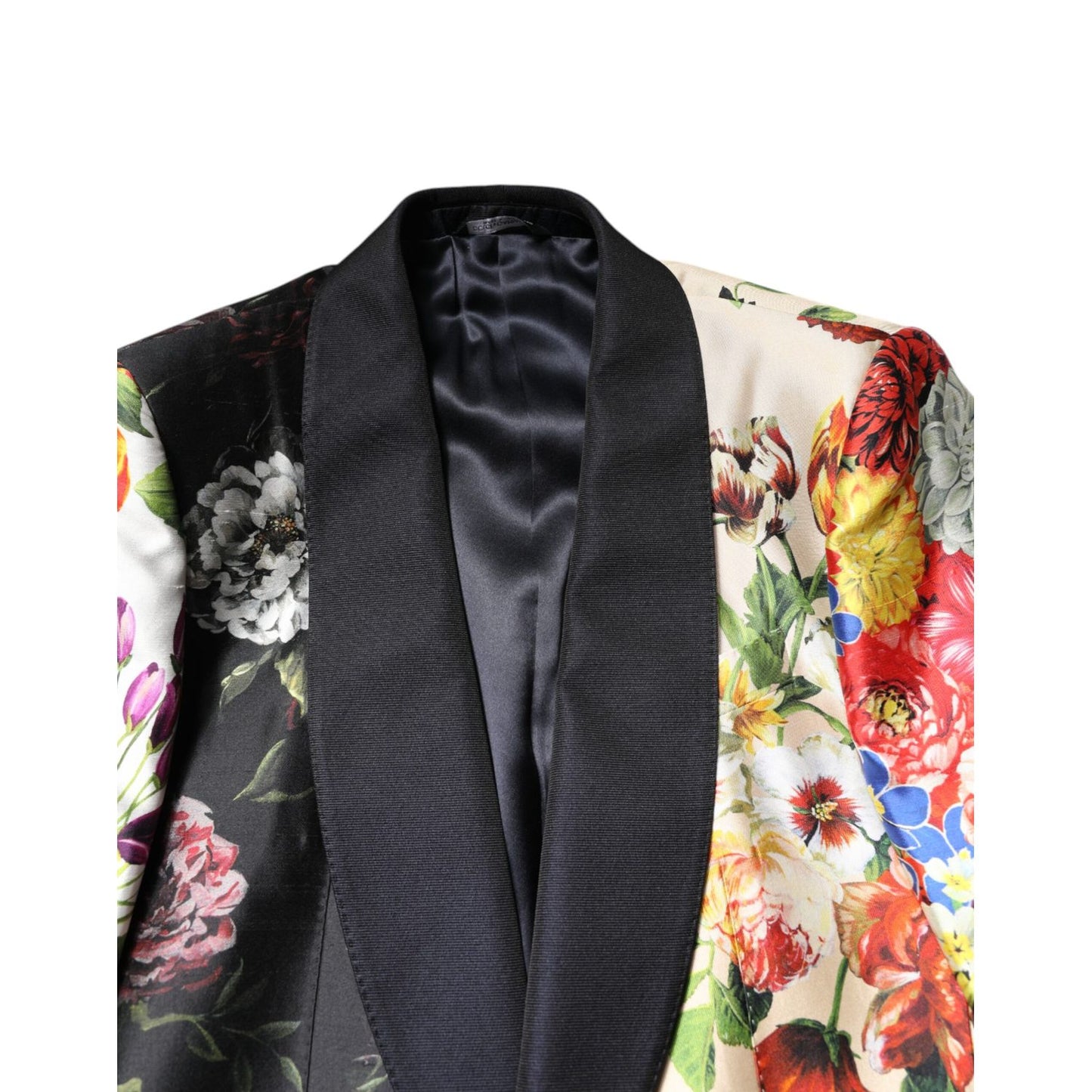 Dolce & Gabbana Multicolor Floral SICILIA Silk 3 Piece Suit blazer with floral pattern.