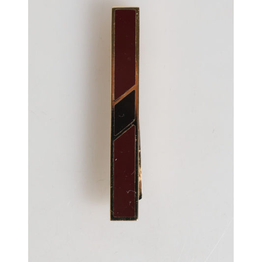 Dolce & Gabbana Multicolor Gold Tone Brass Men's Accessory Tie Clip Bar with vibrant design and polished finish for a stylish flair.