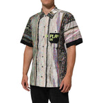 Dolce & Gabbana Multicolor Graphic Collared Casual Shirt in premium cotton with bold design, perfect for smart-casual occasions.