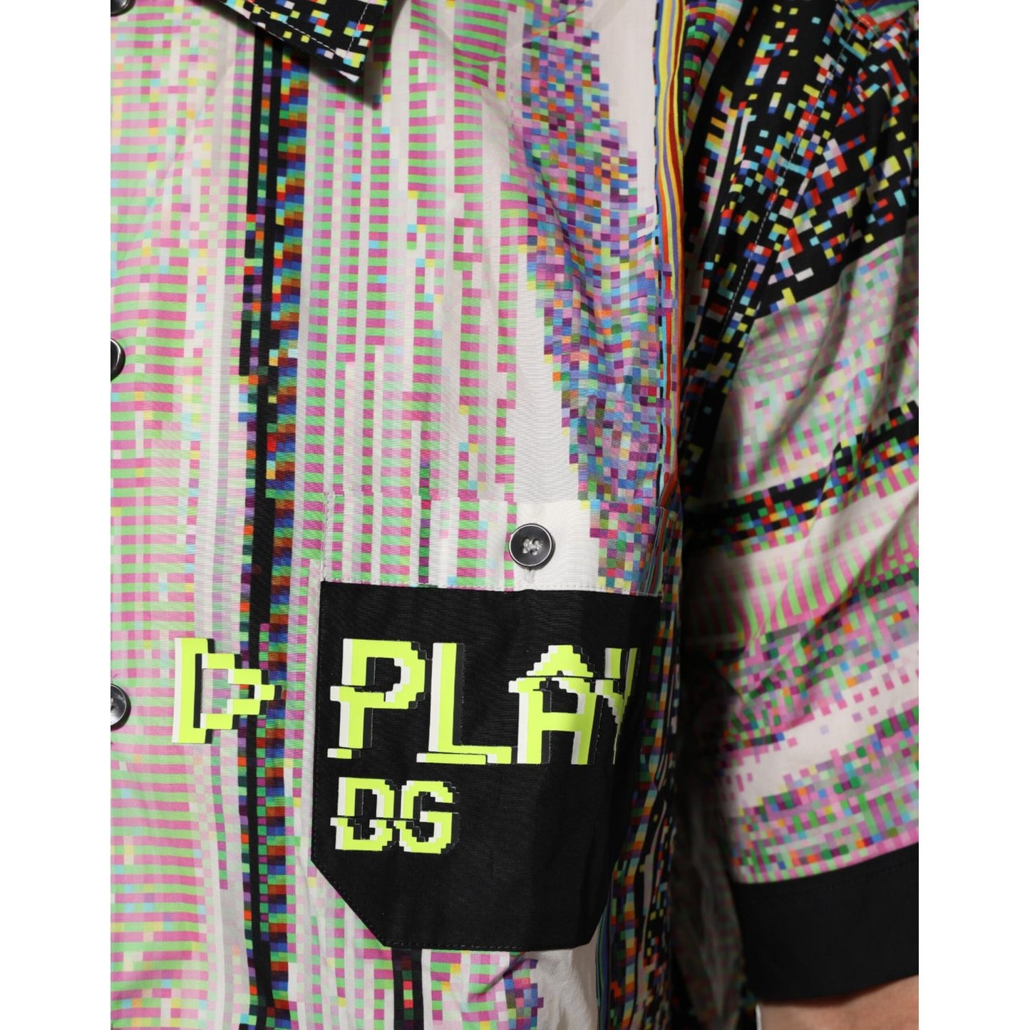 Dolce & Gabbana Multicolor Graphic Collared Casual Shirt with bold design