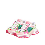Dolce & Gabbana Multicolor Leather Airmaster Low Top Sneaker Shoes with vibrant design, DG logo, and super-flex rubber sole.