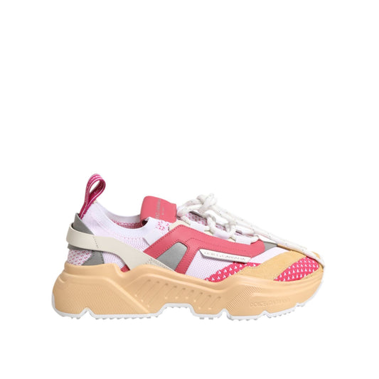 Dolce & Gabbana Multicolor Leather Daymaster Low Top Sneakers Shoes with chunky rubber sole and lace-up closure