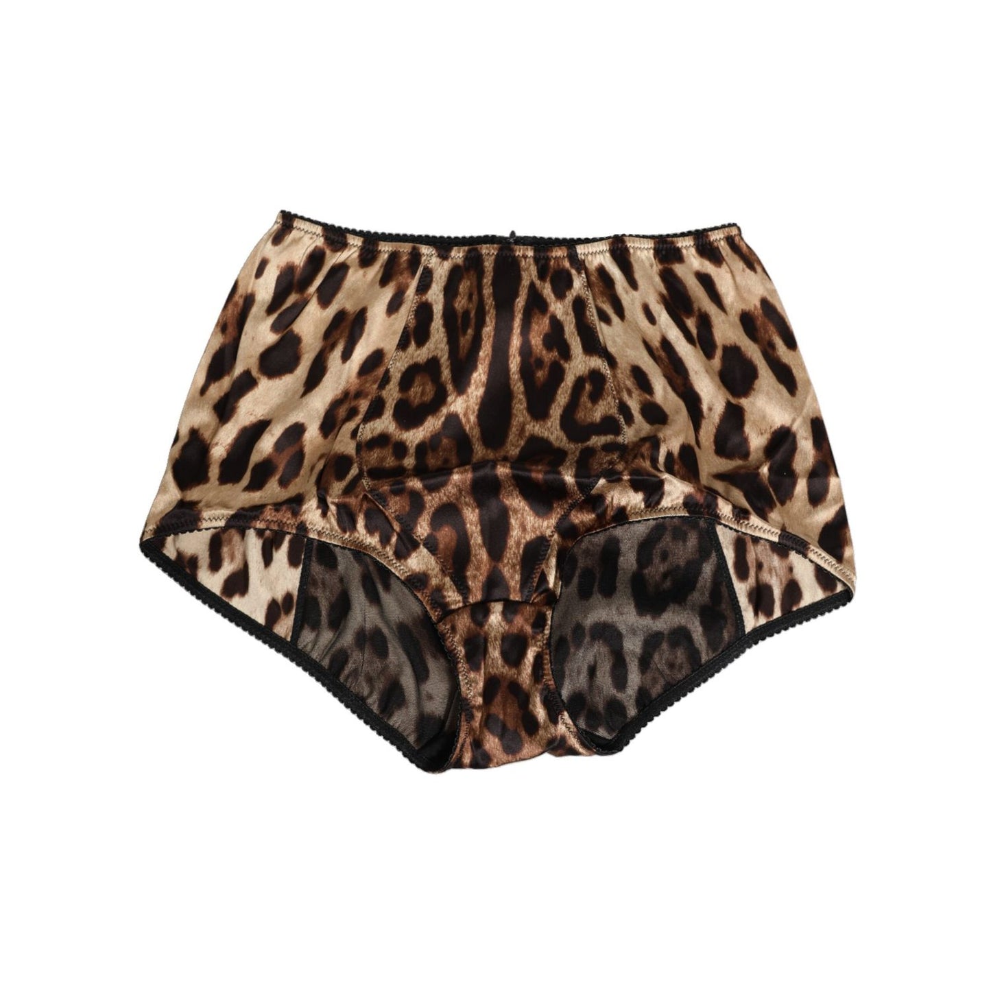 Dolce & Gabbana Multicolor Leopard Silk High Waist Girdle Underwear with vibrant print and smooth silky fabric.