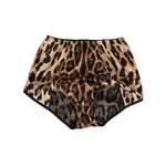 Dolce & Gabbana Multicolor Leopard Silk High Waist Girdle Underwear with vibrant print and smooth silky fabric.
