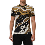 Dolce & Gabbana Multicolor Millennials Star CrewNeck T-shirt with modern star print, short sleeves, and crew neck.