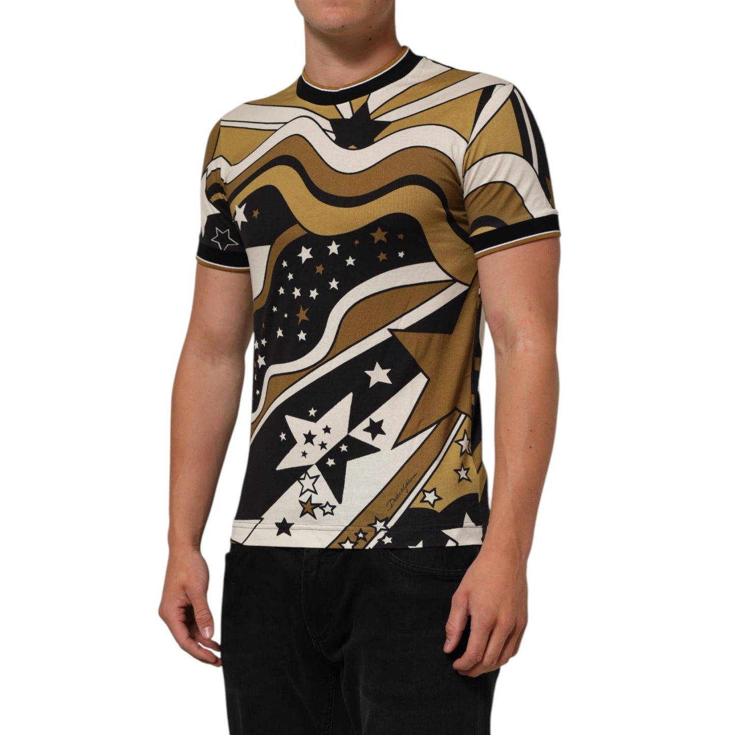 Dolce & Gabbana Multicolor Millennials Star CrewNeck T-shirt with vibrant star print, short sleeves, crew neck, 100% cotton, regular fit.