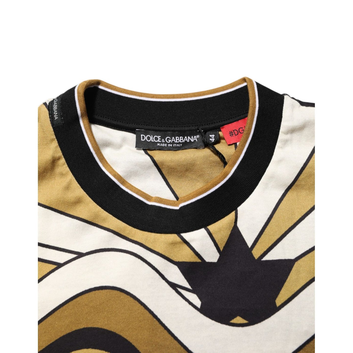 Close-up of Dolce & Gabbana Multicolor Millennials Star CrewNeck T-shirt with vibrant star print and crew neck design.