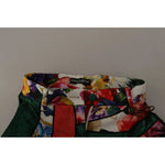 Dolce & Gabbana Multicolor Patchwork Jacquard High Waist Pants featuring floral and majolica patterns, vibrant and luxurious design.