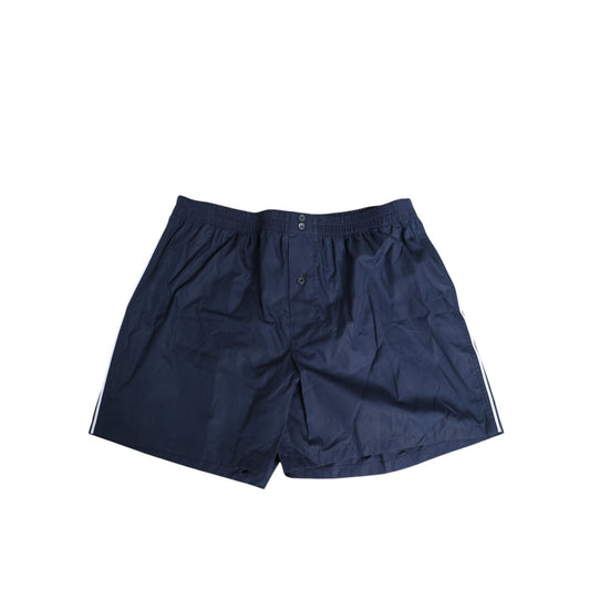 Dolce & Gabbana Navy Blue Cotton Elastic Waistband Button Swimwear, designed with comfort and Italian style.