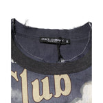 Dolce & Gabbana Palermo Jazz Club Linen Crew Neck Men T-shirt with stylish print and signature details.