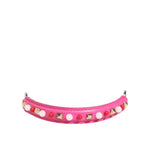 Dolce & Gabbana Pink Embellished Leather Bag Handle Women Shoulder Strap with beads and studs