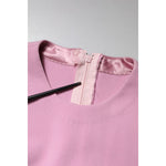 Dolce & Gabbana Pink Polyester Long Sleeves Sheath Mini Dress close-up showing zipper closure detail