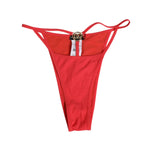 Dolce & Gabbana Red Nylon Stretch Tanga Brief Panty Underwear with bold design and luxurious Italian style.