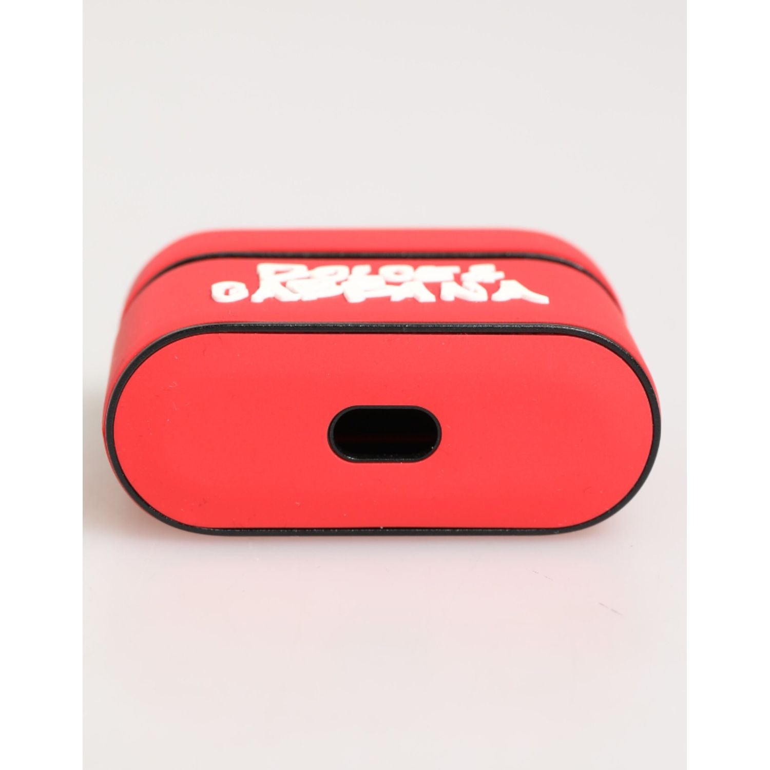 Dolce & Gabbana Red PVC DG Logo Embossed Men Flip Holder  Airpods Case