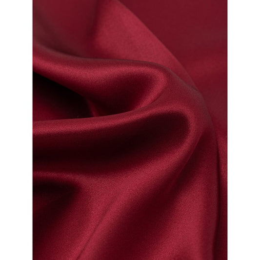 Dolce & Gabbana Red Silk Pocket Square luxury fabric close-up, 100% silk, Bordeaux color, elegant accessory