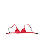 Dolce & Gabbana Red Silk Satin Triangle Soft Cup Br Underwear, elegant red silk bra with soft cups and hook closure.