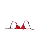 Dolce & Gabbana Red Silk Satin Triangle Soft Cup Br Underwear featuring luxurious fabric and elegant design.