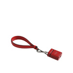 Dolce & Gabbana Red White Calfskin Leather Logo Flip Holder Airpods Case in premium red leather with sleek design and logo print.