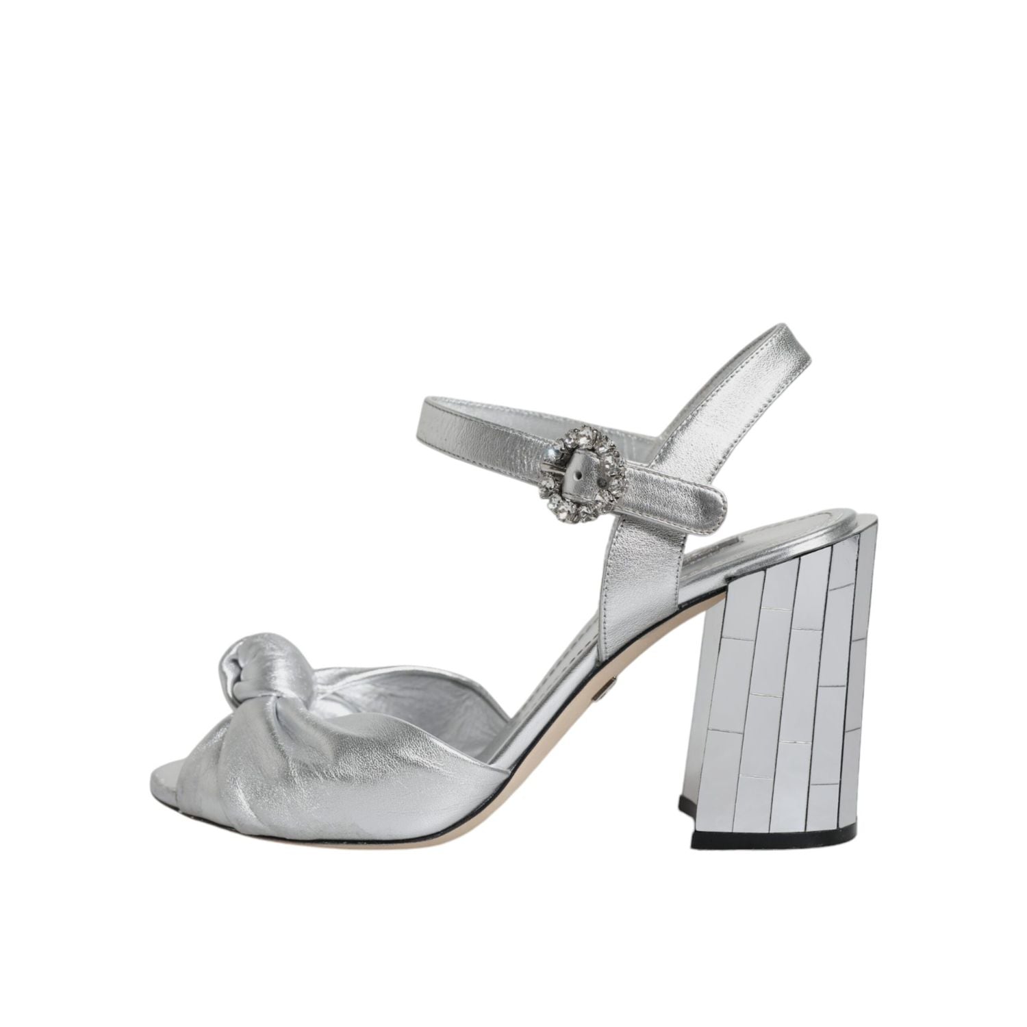 Dolce & Gabbana Silver Mirror Heels KEIRA Sandals Shoes