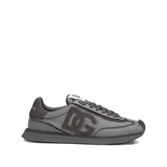Dolce & Gabbana Sneakers Grey with embroidered logo, lace-up, flat rubber sole, and padded collar.