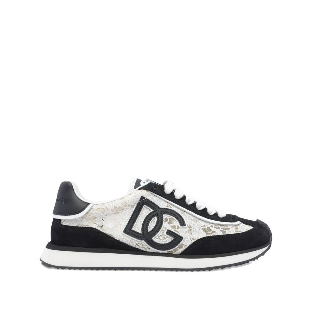 Dolce & Gabbana Sneakers White with lace-up fastening, rubber sole, branded heel counter, and side logo patch
