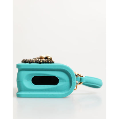 Dolce & Gabbana Turquoise Silicone Devotion Heart Cover Bag Airpods Case