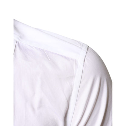 Dolce & Gabbana White Bib Cotton Poplin Formal Dress Shirt