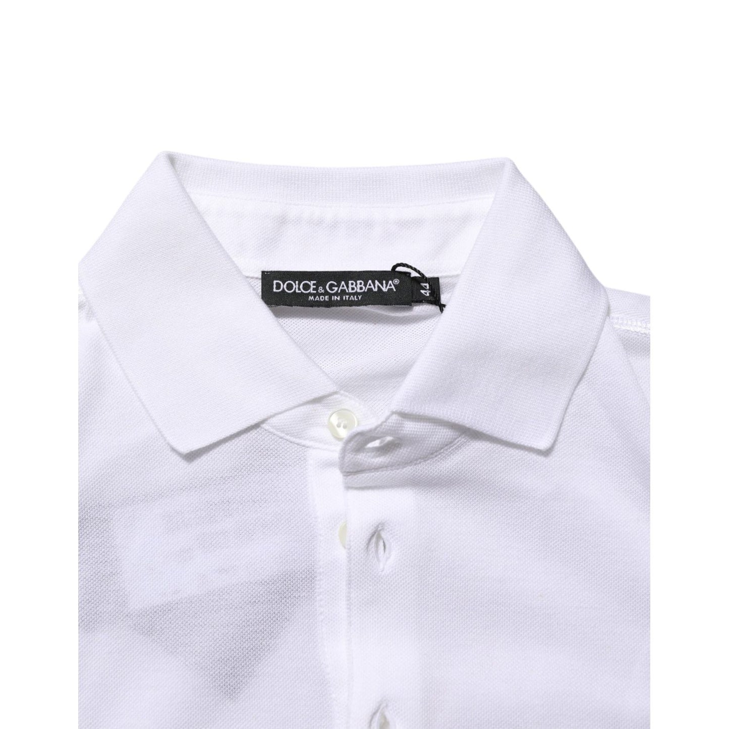 Dolce & Gabbana White Collared Short Sleeves Polo T-shirt