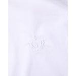 Dolce & Gabbana White Cotton MARTINI Formal Men Dress Shirt close-up with embroidered crown detail, premium fabric.