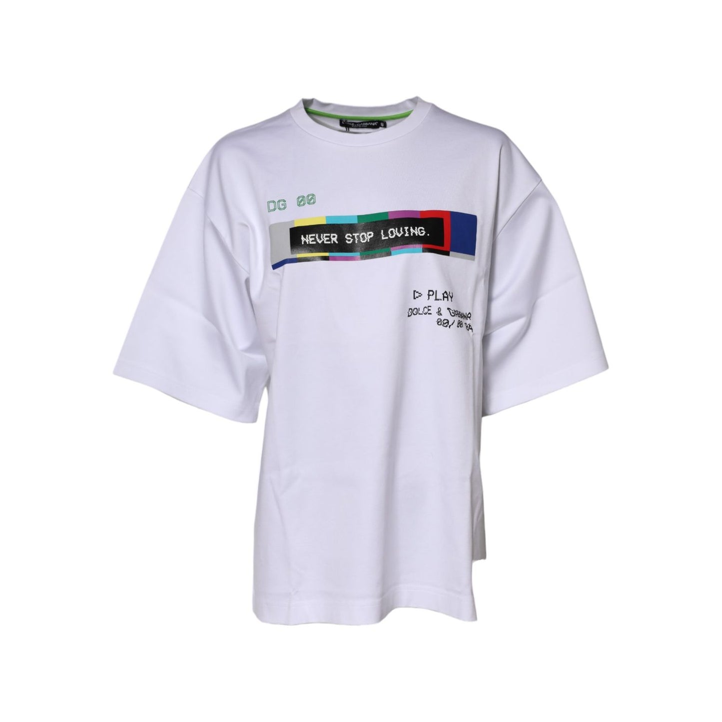 Dolce & Gabbana White Cotton Printed Short Sleeves T-shirt Dolce & Gabbana