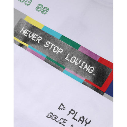 Dolce & Gabbana White Cotton Printed Short Sleeves T-shirt Dolce & Gabbana