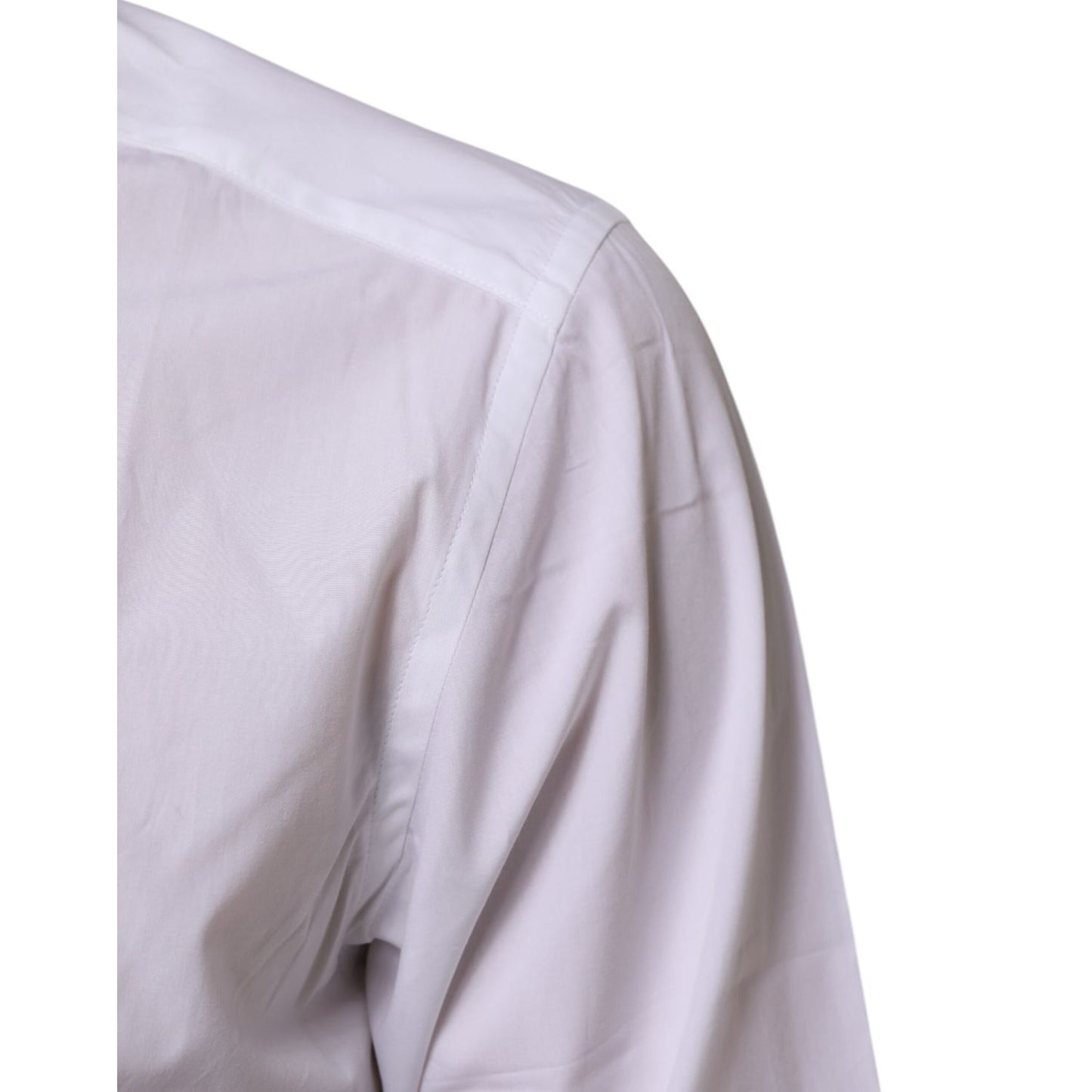 Dolce & Gabbana White Cotton Slim Fit Dress Formal Men Shirt, premium Italian tailoring, crisp finish, luxury fashion