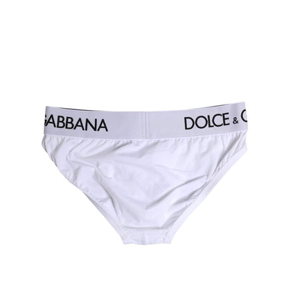 Dolce & Gabbana White Cotton Stretch Regular Brief Underwear