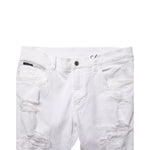 Dolce & Gabbana White Distressed Ripped Denim Trouser Jeans, premium cotton, edgy ripped design, classic style, modern fit.