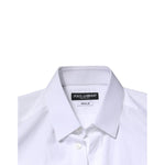 Dolce & Gabbana White GOLD Crown Bee Men Dress Formal Shirt, slim fit, classic neck, button down closure, 100% cotton, made in Italy.