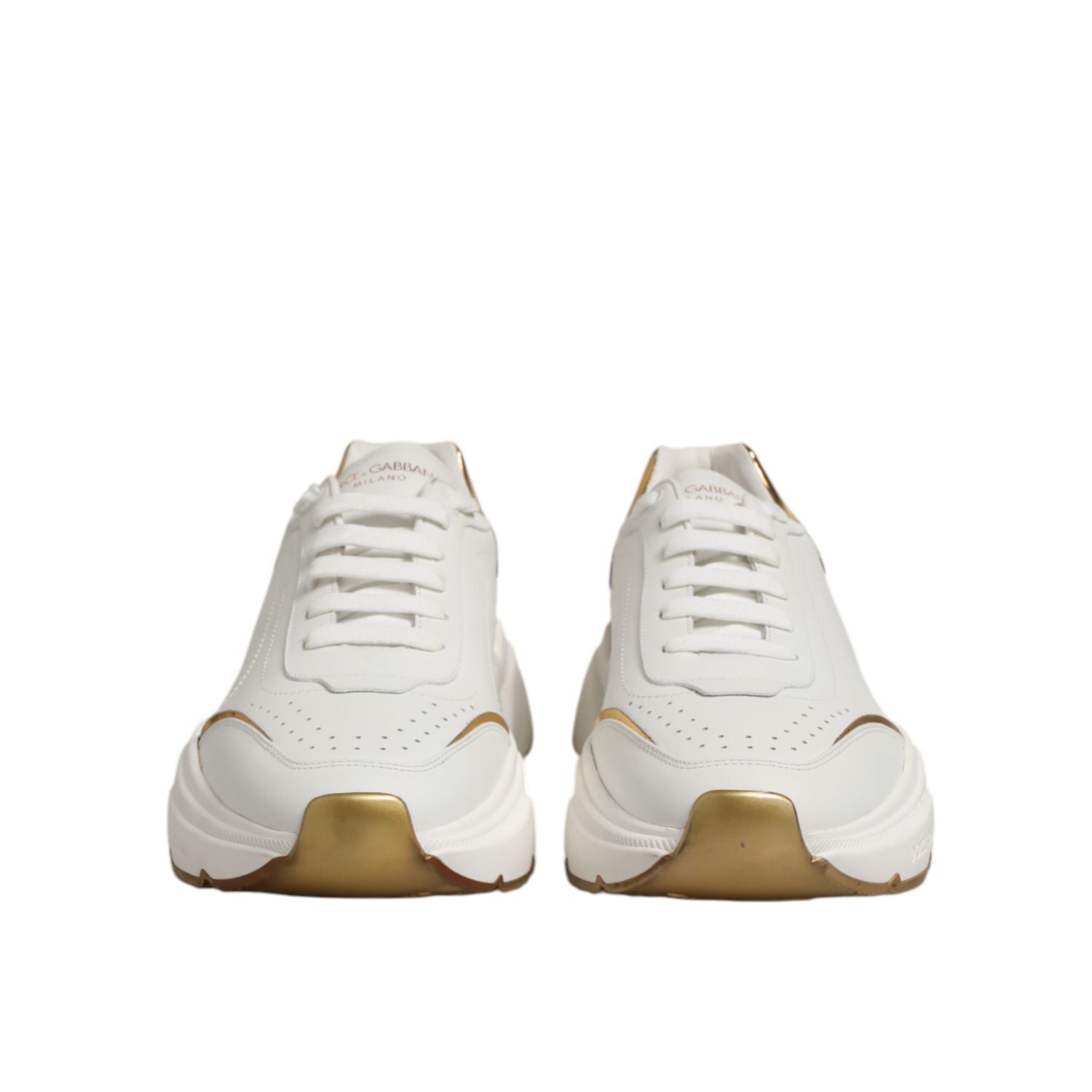Dolce & Gabbana White Gold Daymaster Low Top Sneakers Shoes
