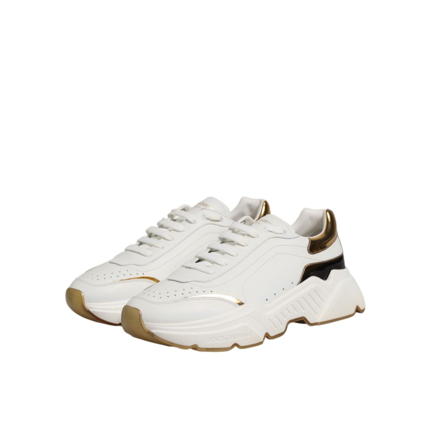 Dolce & Gabbana White Gold Daymaster Low Top Sneakers Shoes