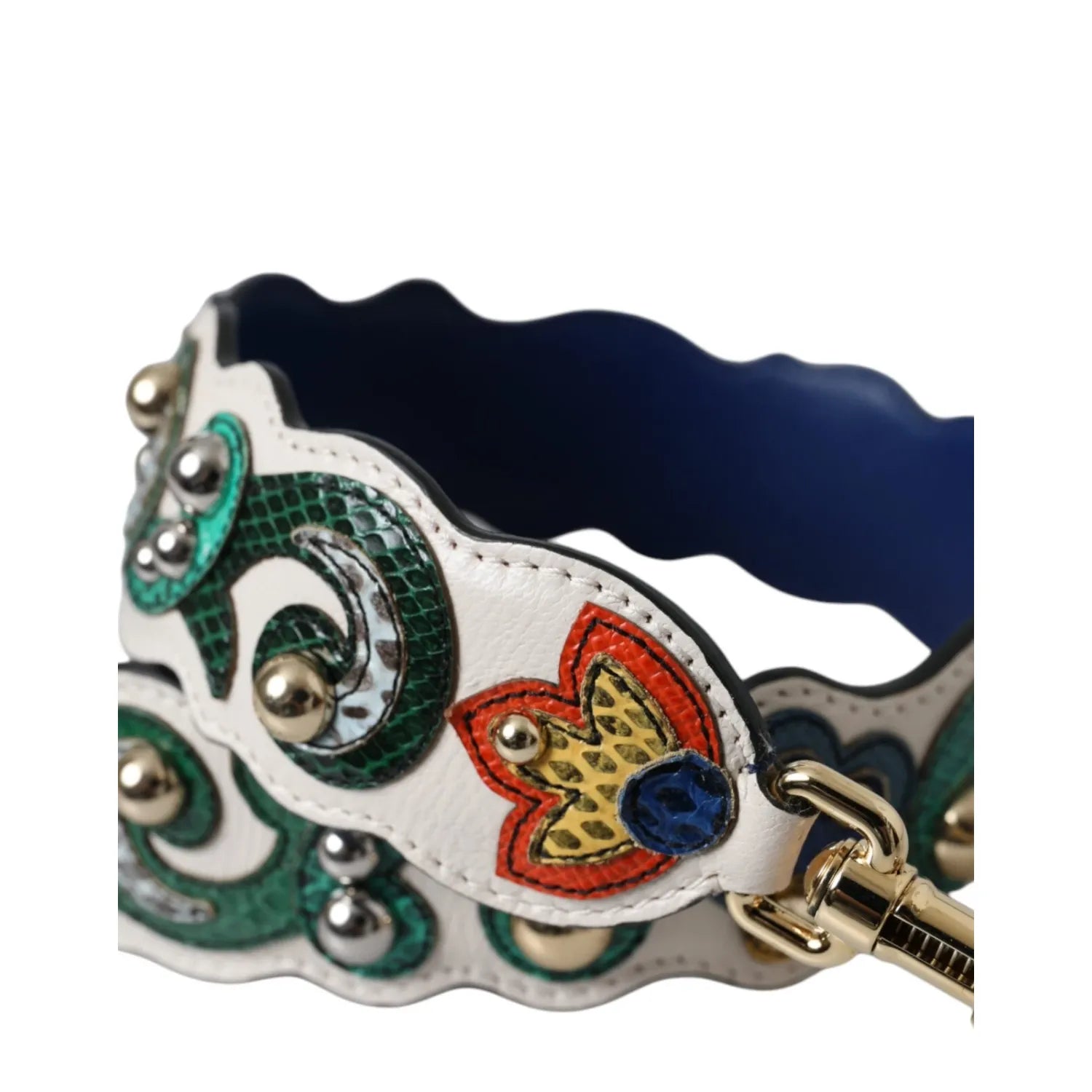 Dolce & Gabbana White Leather Handbag Belt Accessory Shoulder Strap