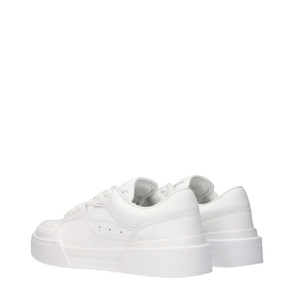 Dolce & Gabbana White Leather Low Top Sneakers