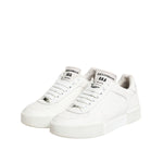 Dolce & Gabbana White Miami Leather Low Top Sneakers Shoes with minimalist design and durable rubber sole