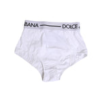 Dolce & Gabbana White Nylon Logo Waistband Panty Underwear, smooth finish, logo detail, comfortable fit, iconic Italian style.