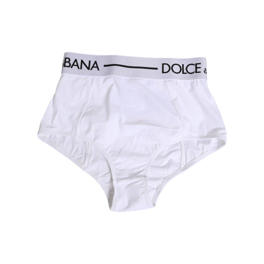 Dolce & Gabbana White Nylon Logo Waistband Panty Underwear, smooth finish, logo detail, comfortable fit, iconic Italian style.