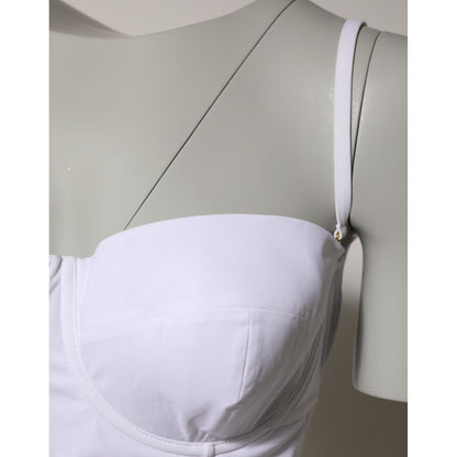 Dolce & Gabbana White Padded Balconette One Piece Swimwear