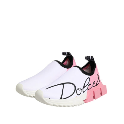 Dolce & Gabbana White Pink Low Top Sorrento Sneakers Shoes