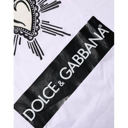 Dolce & Gabbana White Sacred Heart Short Sleeve Men T-shirt